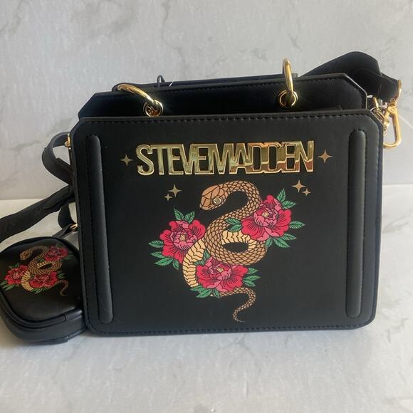 New Black Steve Madden Year of the Snake Bevelyn Crossbody Bag Lunar New Year - Picture 6 of 8